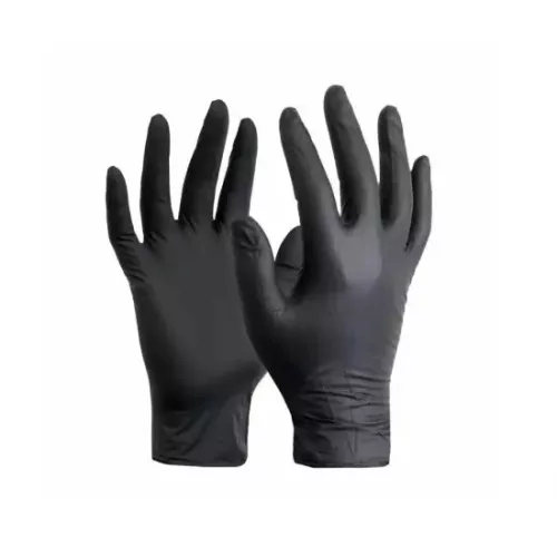 Egyszerhasználatos púdermentes nitril kesztyű, 100 db / 1 doboz (fekete, L)