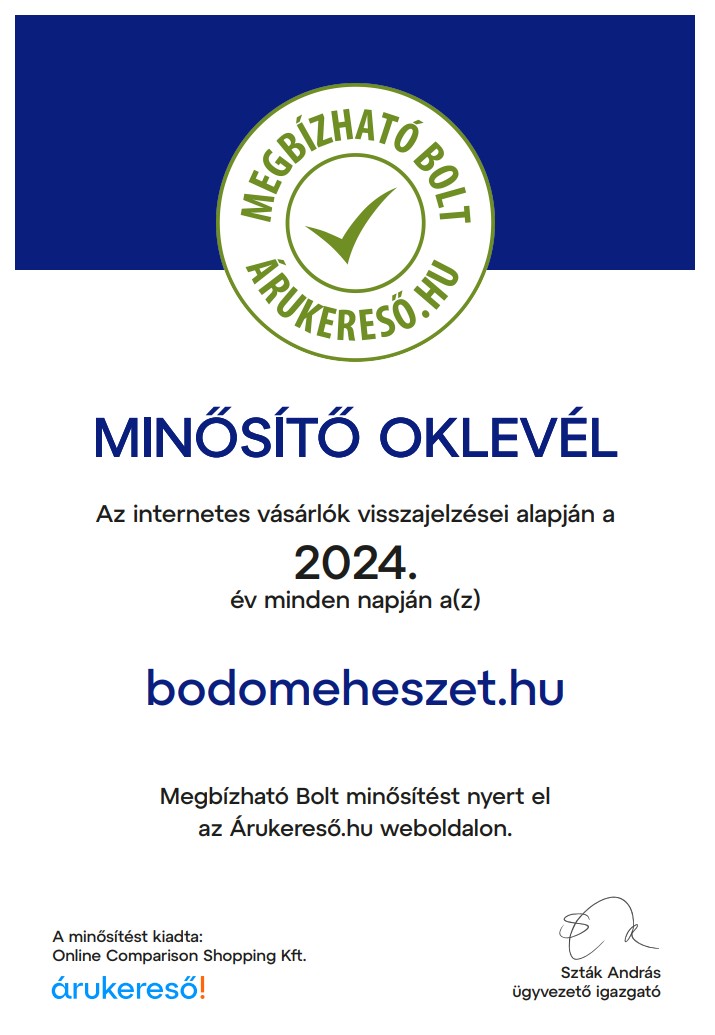 Bodó Méhészet - Megbízható Bolt Tanúsítvány
